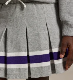 Polo Ralph Lauren Tennisnederdel - Gråmeleret m. Lilla/Hvid