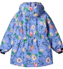 Småfolk Vinterjakke - Purple Delight m. Fugle/Blomster