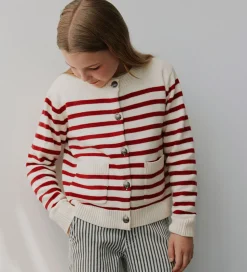 Sofie Schnoor Cardigan - Strik - Off White/Rød