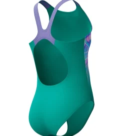 Speedo Badedragt - Printed Pulseback - Grøn/Pink