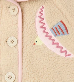 Stella McCartney Kids Fleecejakke - Beige m. Fugle