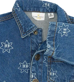 The New Siblings Denimjakke - TnstRipley - Medium Blue Denim AOP