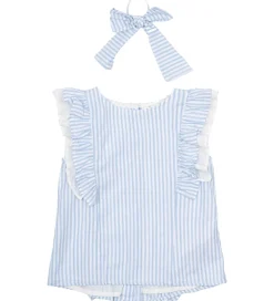 The New Top/Hårelastik - TnNalani - White Swan Striped m. Glimme