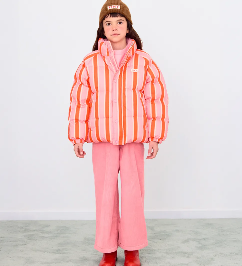 Tiny Cottons Dynejakke - Retro Stripes - Summer Red/Pink