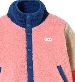 Tiny Cottons Fleecejakke - Color Block Polar - Mørkeblå
