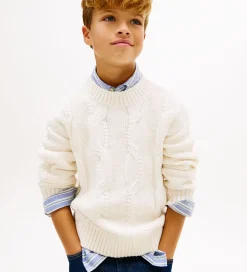 Tommy Hilfiger Bluse - Strik - Cable - Ivory Silk/White