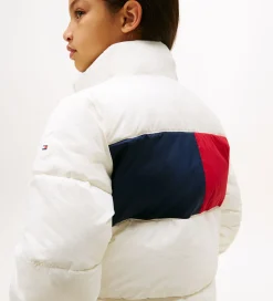 Tommy Hilfiger Dynejakke - Flag - Ivory Silk