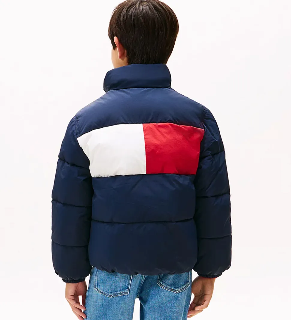 Tommy Hilfiger Dynejakke - Dark Night Navy m. Logo