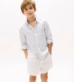 Tommy Hilfiger Skjorte - Hør - Linen Blend - Breezy Blue Stripe