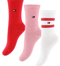 Tommy Hilfiger Strømper - 3-pak - Rød/Rosa/Hvid