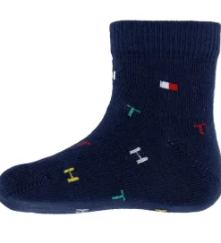 Tommy Hilfiger Strømper - 2-pak - Tommy Original/Hvid m. Print