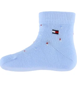 Tommy Hilfiger Strømper - 2-pak - Lyseblå/Hvid m. Print