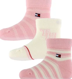 Tommy Hilfiger Strømper - 3-pak - Rosa/Hvid
