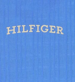 Tommy Hilfiger Top - Cropped - Rib - Blue Spell m. Hvid