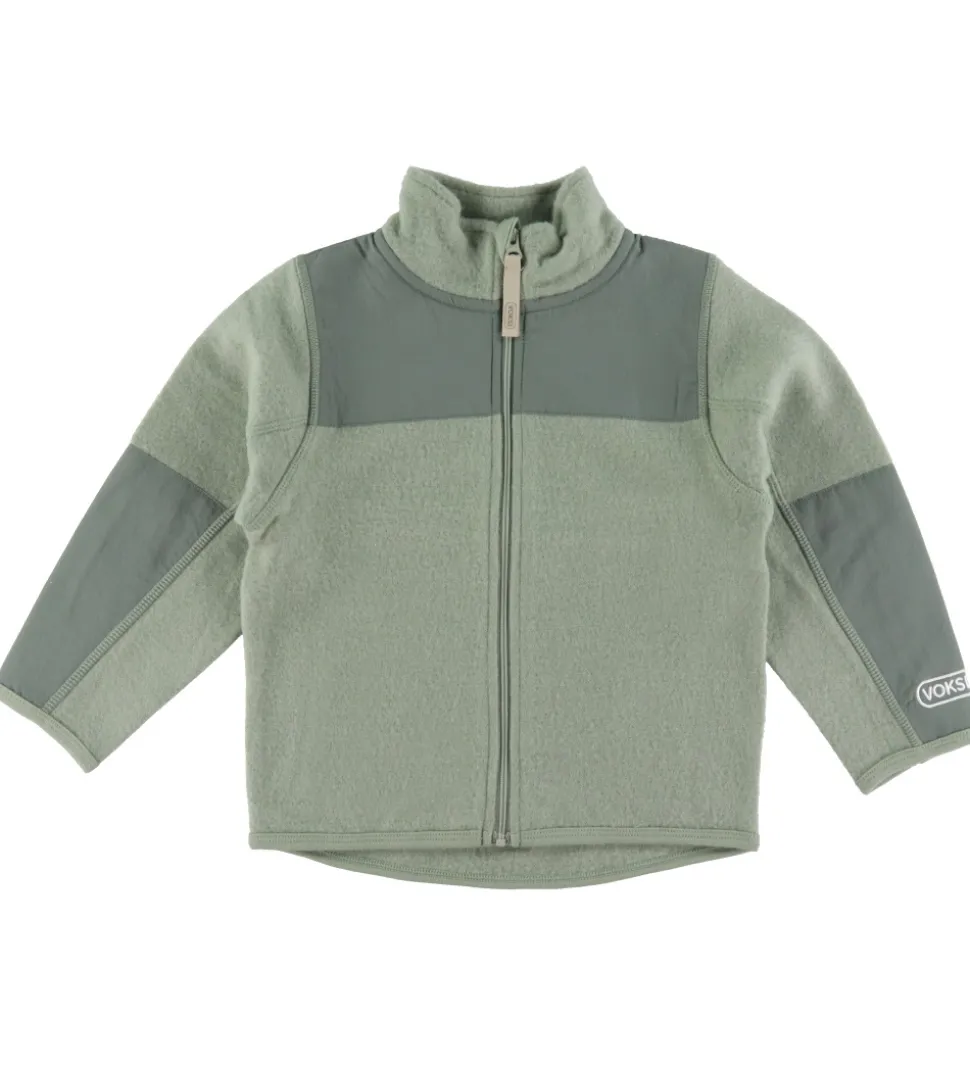 Voksi Fleecejakke - Uld - Støvet Grøn