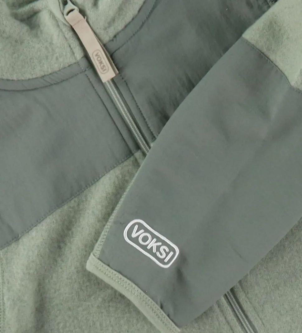 Voksi Fleecejakke - Uld - Støvet Grøn