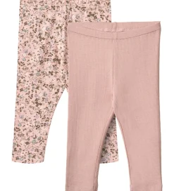 Wheat Leggings - 2-pak - Jules - Rose Powder Flowers