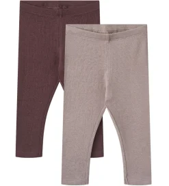 Wheat Leggings - 2-pak - Rib - Bomuld/Modal - Maddy - Purple Fud