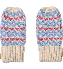 Wheat Luffer - Uld - Jacquard - Haansi - Blå m. Hjerter