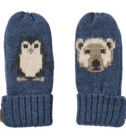 Wheat Luffer - Uld - Jacquard - Towsi - Blå m. Dyr