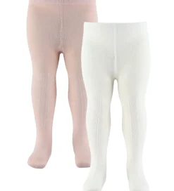 Wheat Strømpebukser - Pointelle - Izzy - 2-pak - Powder m. Hulmø