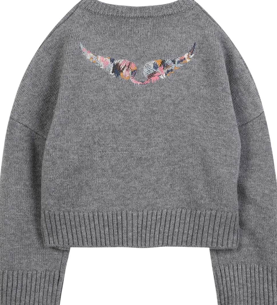 Zadig & Voltaire Cardigan - Mirka - Uld/Polyamid - Gråmeleret